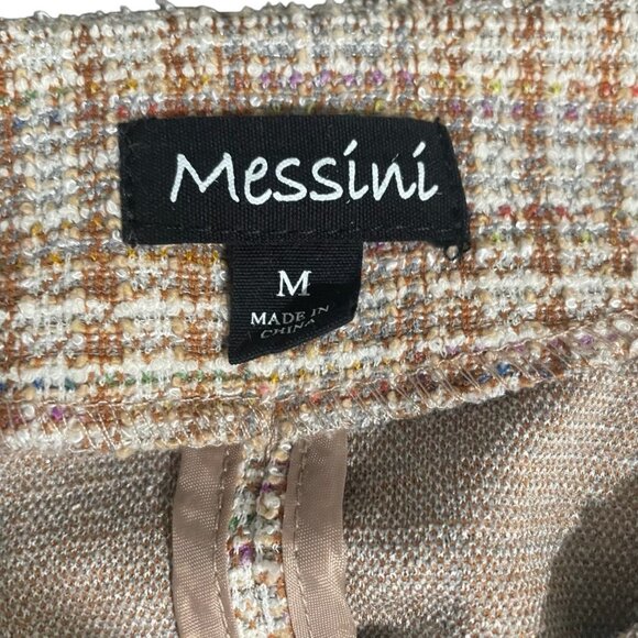 Messini MnTweed Plaid Metallic Blazer Classic Sophisticated Fall Winter Retro - Picture 2 of 11